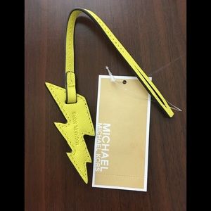 Michael Kors Lighting Bolt Leather Charm Yellow